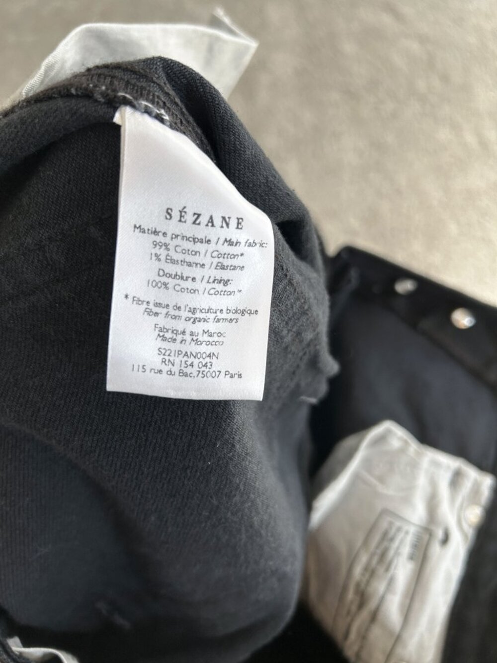 NWT Sézane Brut Sexy Black Denim - Picture 5 of 6